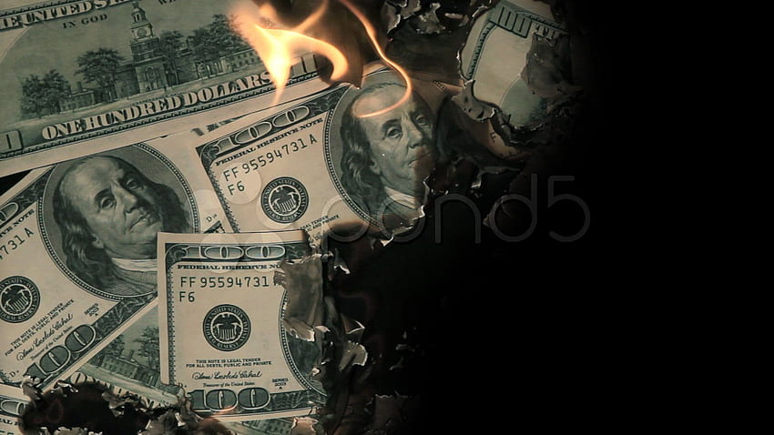 Burning Money (debt, taxes, financial cliff, overspending) Stock Footage HD wallpaper