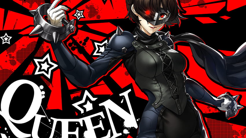 Persona 5, Niijima Makoto, Queen, Bodysuit, Mask, Red Eyes, Anime Style Games for iMac 27 inch, 2560 X 1440 Persona 5 papel de parede HD