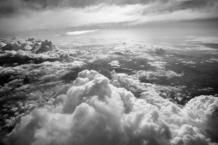 Black and white, clouds, nature, sea of clouds, sky - Cool , White Cloud HD  wallpaper | Pxfuel