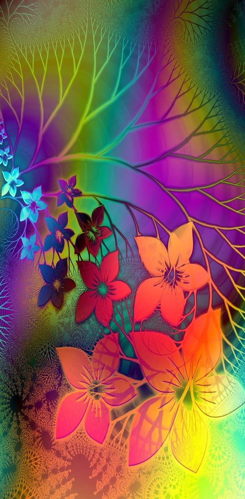 Psychedelic Flowers HD phone wallpaper