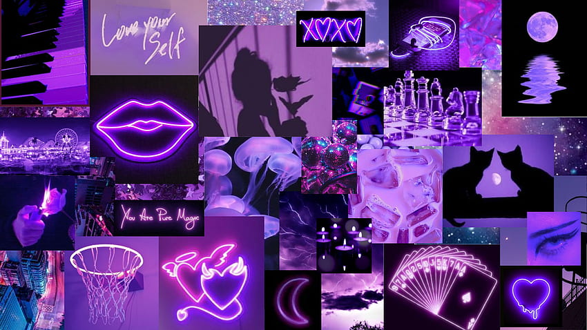 ネオンパープルの審美的な紫色のiPhone 、モバイル、タブレット用のかわいい[]。 紫の美学を探る。 シンプルな美学、パープル 高画質の壁紙