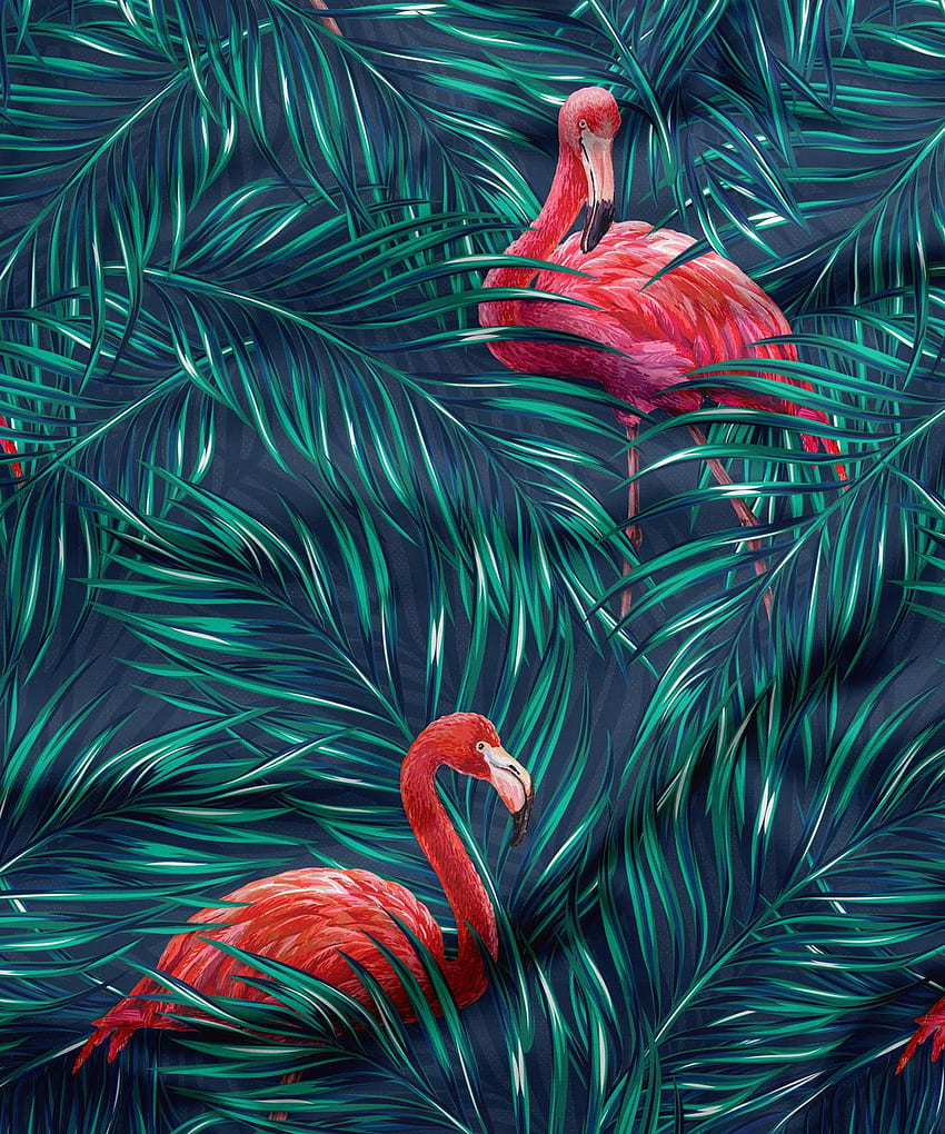 Tropical Flamingos Fabric, Republic. Milton & King HD phone wallpaper