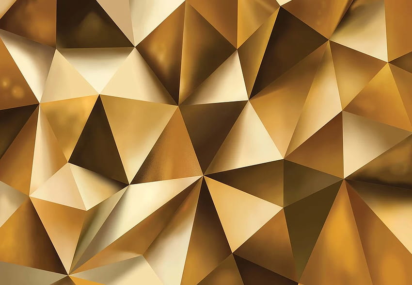 Mural de papel de parede de textura de polígono de ouro 3D. Comprar, Ouro 3D papel de parede HD