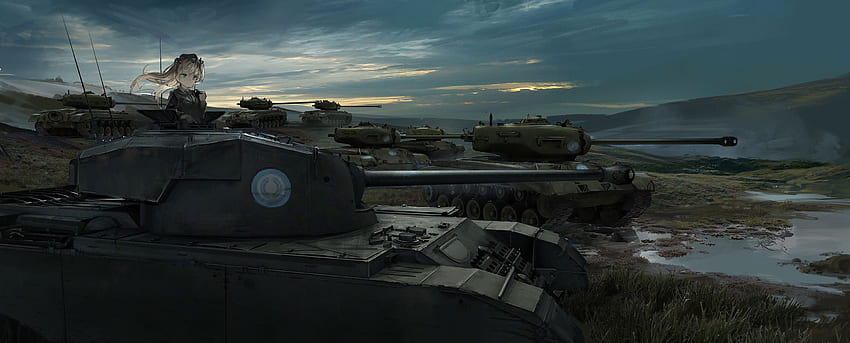Mädchen und Panzer, Schlachtfeld, Panzer HD-Hintergrundbild