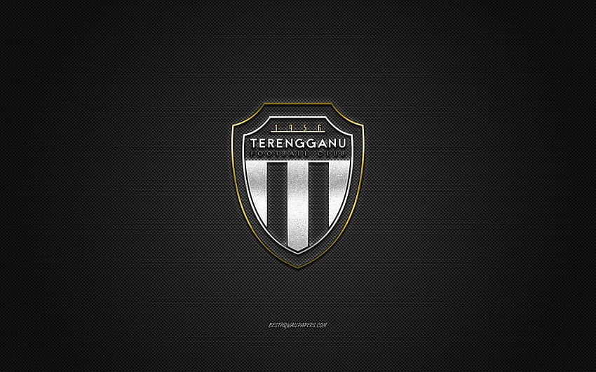 Terengganu FC, Malaysian football club, gray logo, gray carbon fiber background, Malaysia Super League, football, Terengganu, Malaysia, Terengganu FC logo for with resolution . High Quality HD wallpaper