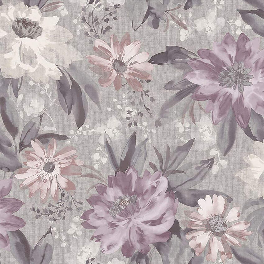 Painted Dahlia Heather Lilac Grey Floral Flowers Feature YöL: .uk: DIY & Tools Tapeta na telefon HD