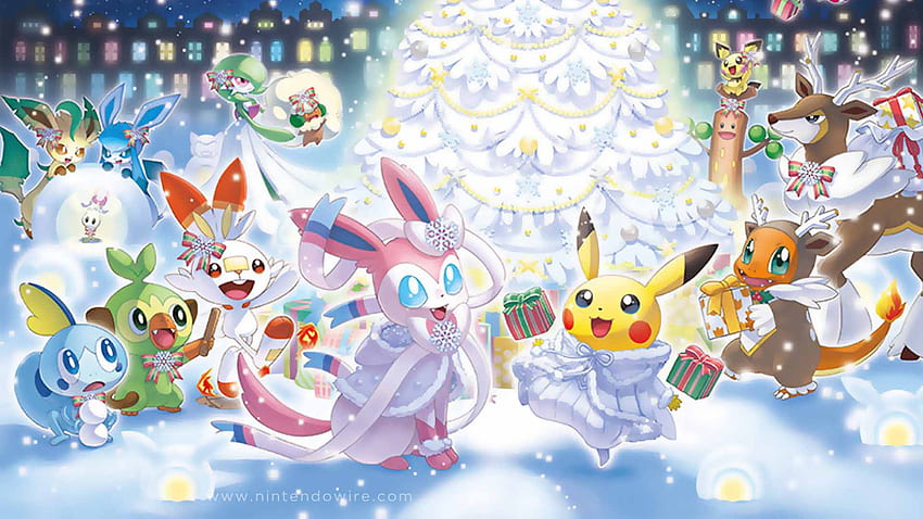 Navidad helada de Pokémon fondo de pantalla