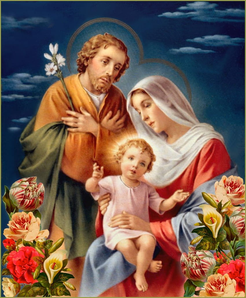 ในวันแม่: Ave Maria ครอบครัวศักดิ์สิทธิ์ ครอบครัวศักดิ์สิทธิ์ วอลล์เปเปอร์โทรศัพท์ HD