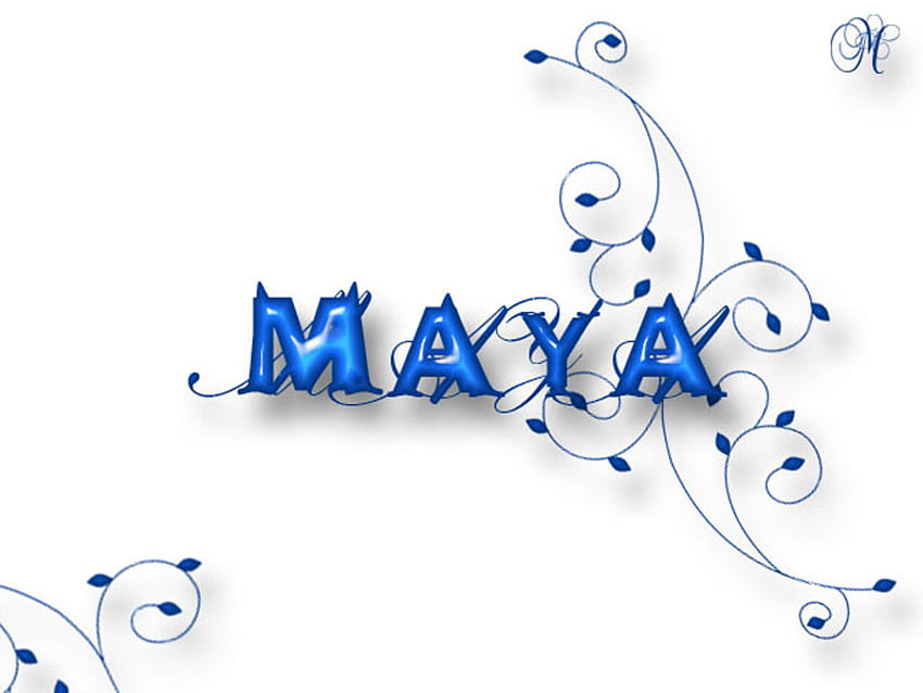 maya, título azul papel de parede HD