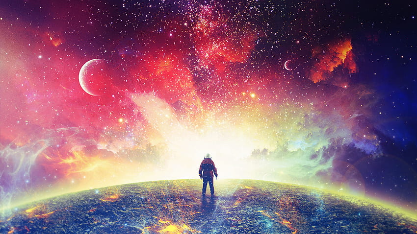 Surreal Space Astronaut HD wallpaper