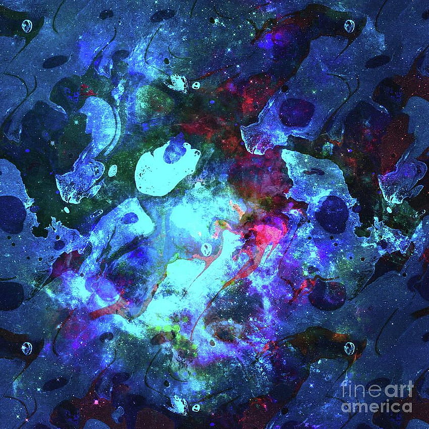 abstracto colorido de la acuarela. Multicolor Grunge Psicodélico Azul Rosa Textura Tie Dye Arte digital fondo de pantalla del teléfono