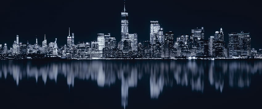 뉴욕시, 밤, 도시, 도시의 불빛, 반사, 어두운, 세계, 밤 HD 월페이퍼