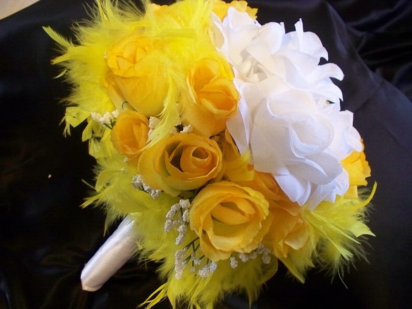 gelbe Hochzeitsblumen-das-ist--Lemon-Baiser-Peeks-Bouquet.jpg, rosa, flauschig, lieblich, gelb HD-Hintergrundbild