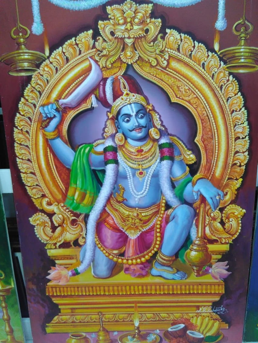 templos hindúes. Estatua de Lord Shiva, deidades hindúes, dioses indios, Karuppasamy fondo de pantalla del teléfono
