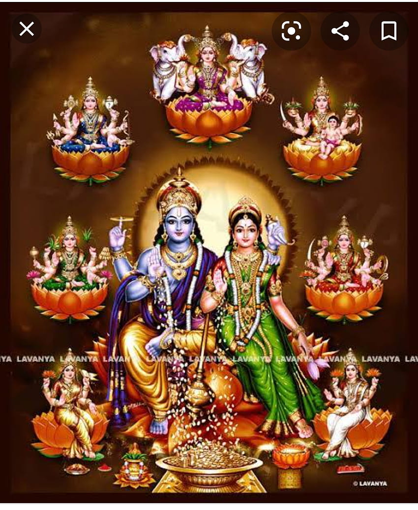 Adakah yang bisa berbagi pelayan Lakshmi yang melayani kaki Dewa Wisnu di Vaikunt ?, Ashta Lakshmi wallpaper ponsel HD