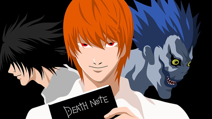 ölüm notu ışık yagami ryuk siyah arka planda anime HD duvar kağıdı