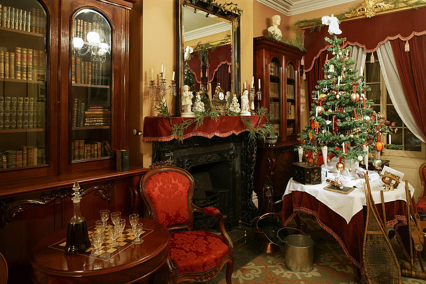 Cosy Parlor. Victorian home decor, Victorian christmas decorations, Christmas decorations for the home, Victorian Christmas House HD wallpaper