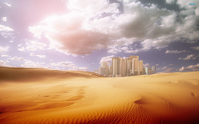 Desert Fantasy, Desert City HD wallpaper