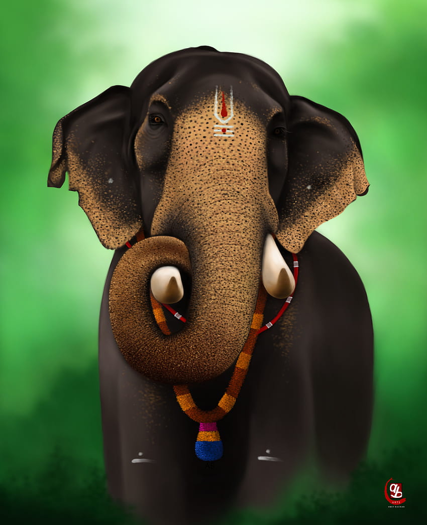 sztuka, zwierzę, słoń, indyjski Tapeta na telefon HD