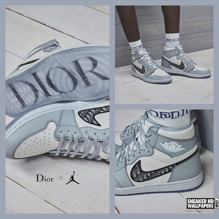 DIOR Distressed Wallpaper Look Air Jordan 1 Trainer  Sneaker Wall Art  Print A4  eBay