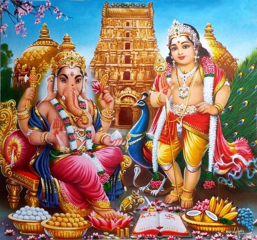 Hindu Cosmos, Vinayagar Murugan HD wallpaper