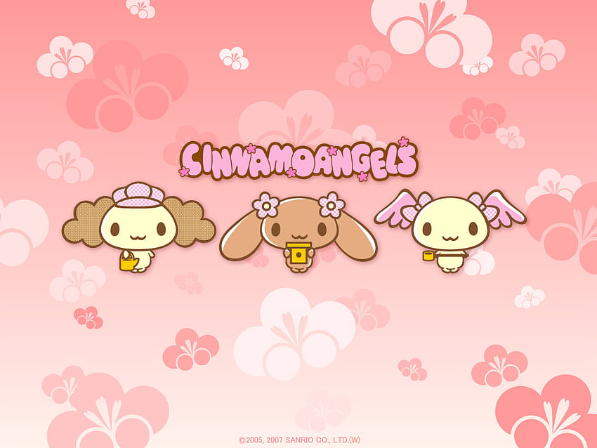 Cinnamoroll Angels, sanrio, wings, linda roser san, , cute, floral, angels,  kawaii, hello kitty, cinnamoroll, pink, teddy HD wallpaper