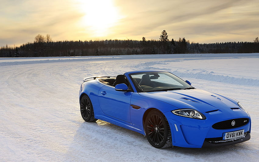 Jaguar 2012 XKR S Descapotable Azul Nieve fondo de pantalla
