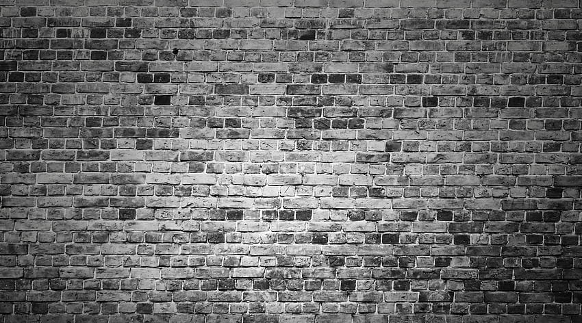 Brick wall, black and white HD wallpaper