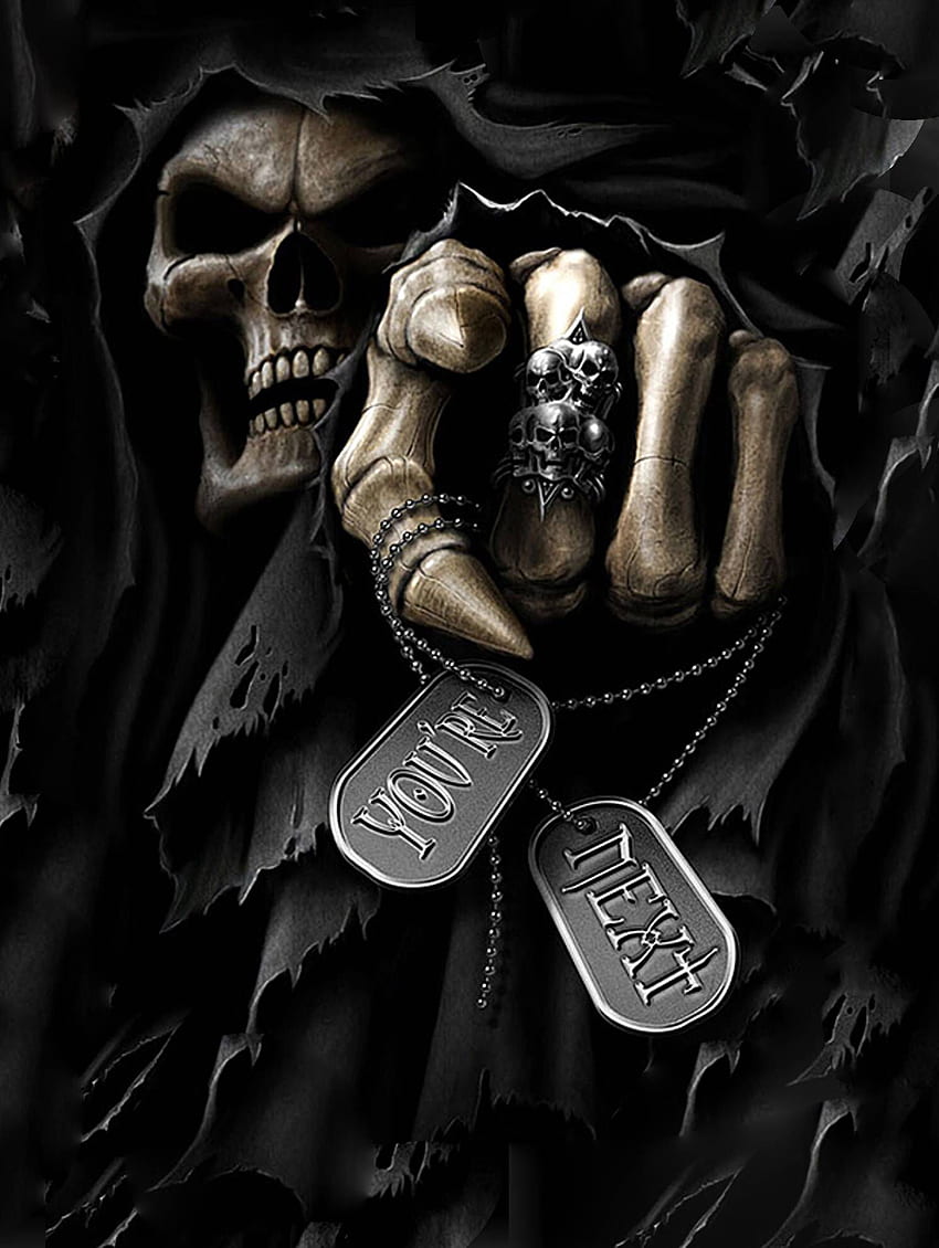 You are next. Skull , Skull, 3D tattoo, Reaper HD phone wallpaper