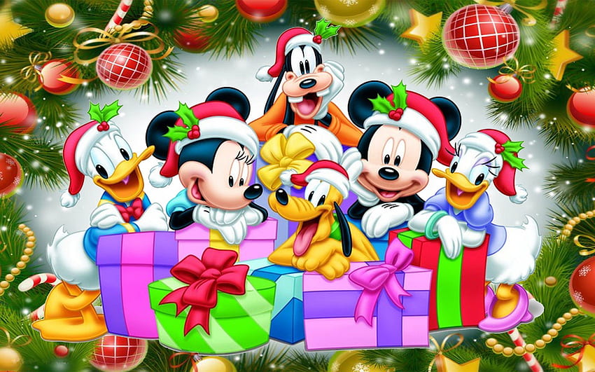 Mickey Christmas, Christmas Mickey and Minnie HD wallpaper