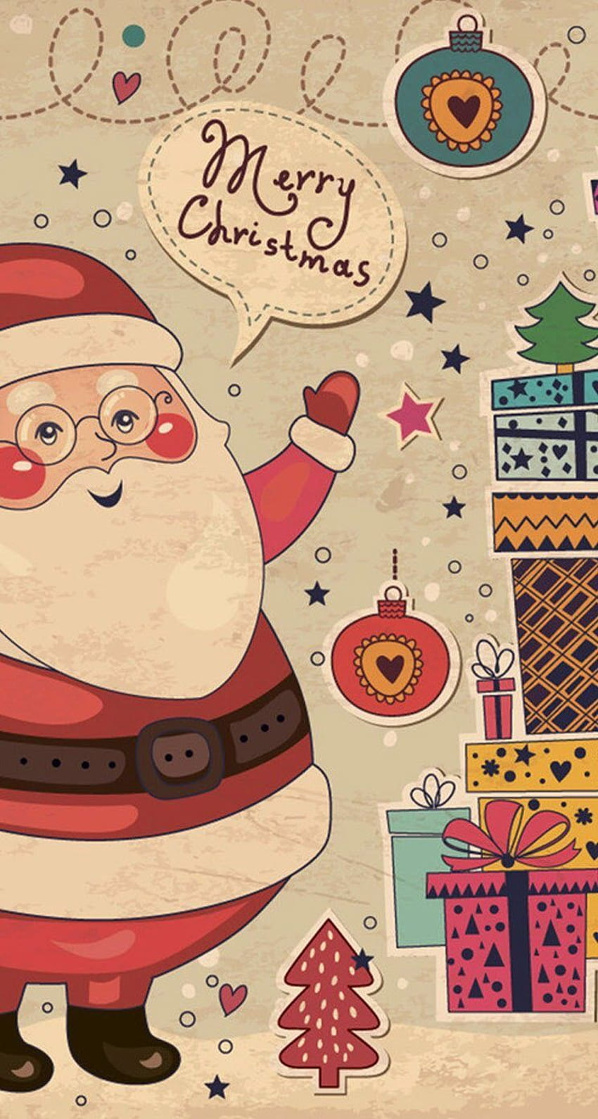 Vintage Christmas card design santa  iPhone HD phone wallpaper  Pxfuel