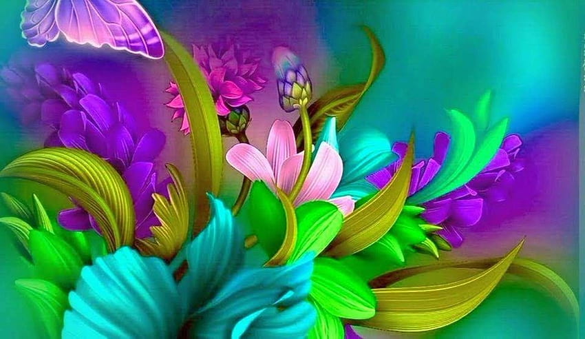 ดิจิทัลอาร์ต ดิจิทัล แฟนตาซี ศิลปะ วาด ดอกไม้ วอลล์เปเปอร์ HD