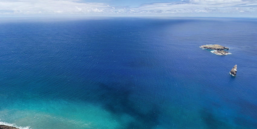Vista sull'oceano, nuvole, isola, vista sul mare, Cile Sfondo HD