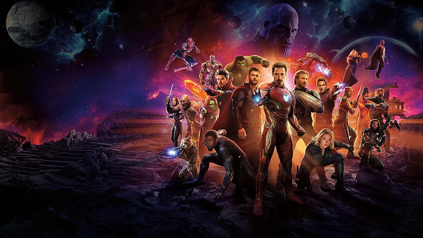 Avengers Infinity War Iron Man Spider Man Doctor Strange, Black Panther Dual Screen HD wallpaper