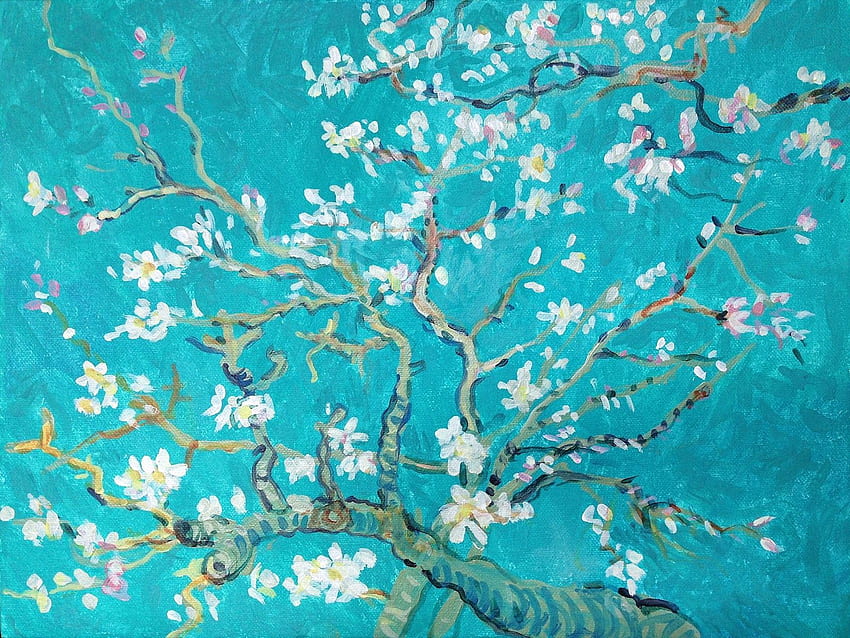 Wiley Purkey: Wine and Paint Class - Van Gogh's Almond Blossoms, Almond Branches Van Gogh HD wallpaper