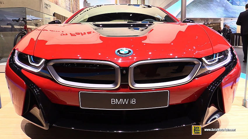 BMW i8 Protonic Red Edition - Exterior and Interior Walkaround - 2016 Geneva Motor Show HD wallpaper