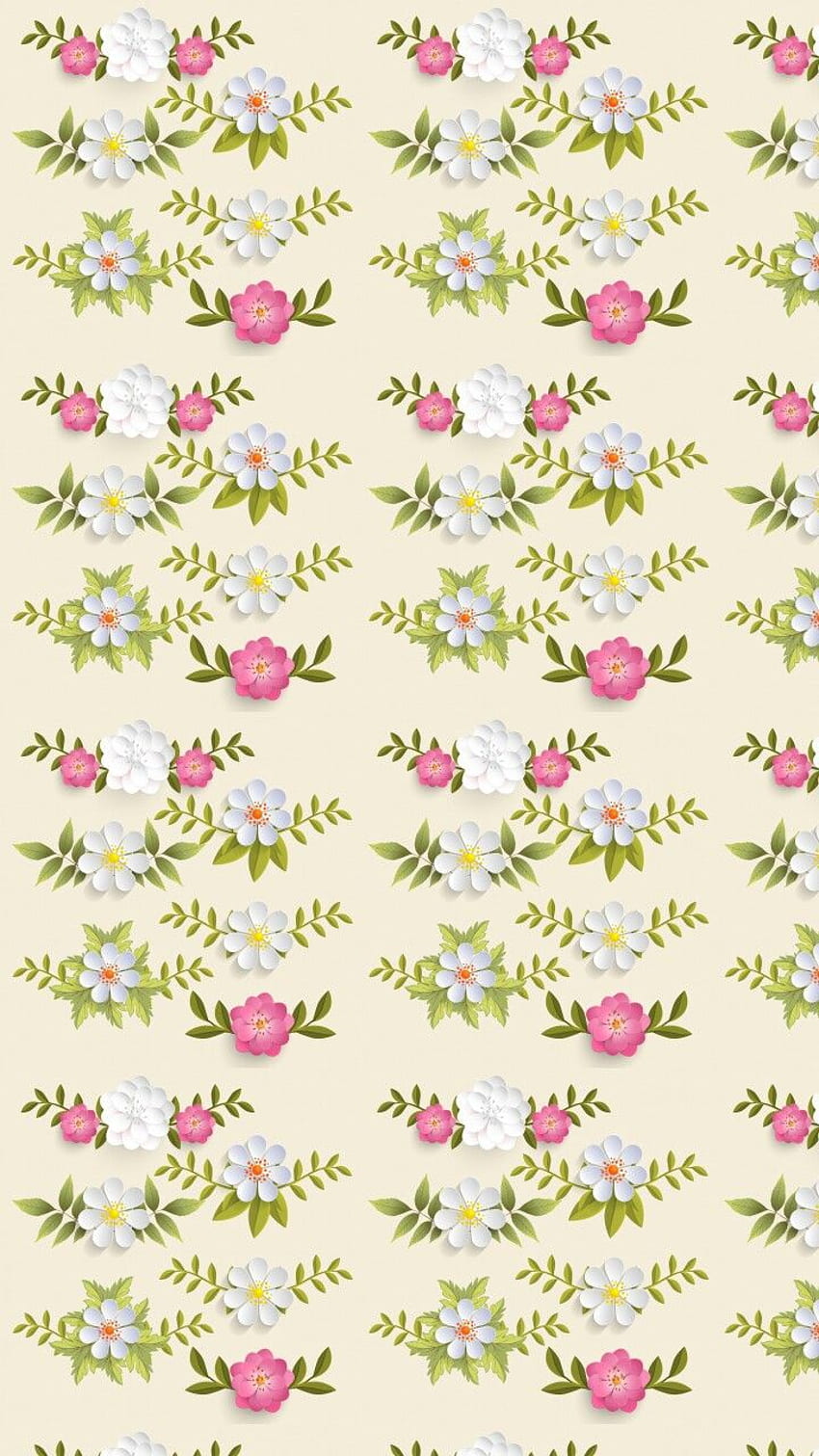 art, background, cartoon, colorful, colour, cute art, design, drawing, flora, flowers, green, illustration, iphone, kawaii, leaves, pastel, pattern, pink, texture, vintage, , watercolor, we heart it, flowers background, flowers pattern, wallpape HD phone wallpaper