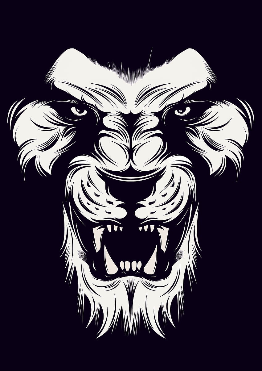 Vector de león enojado. ideas Arte de león, vector de león fondo de pantalla del teléfono