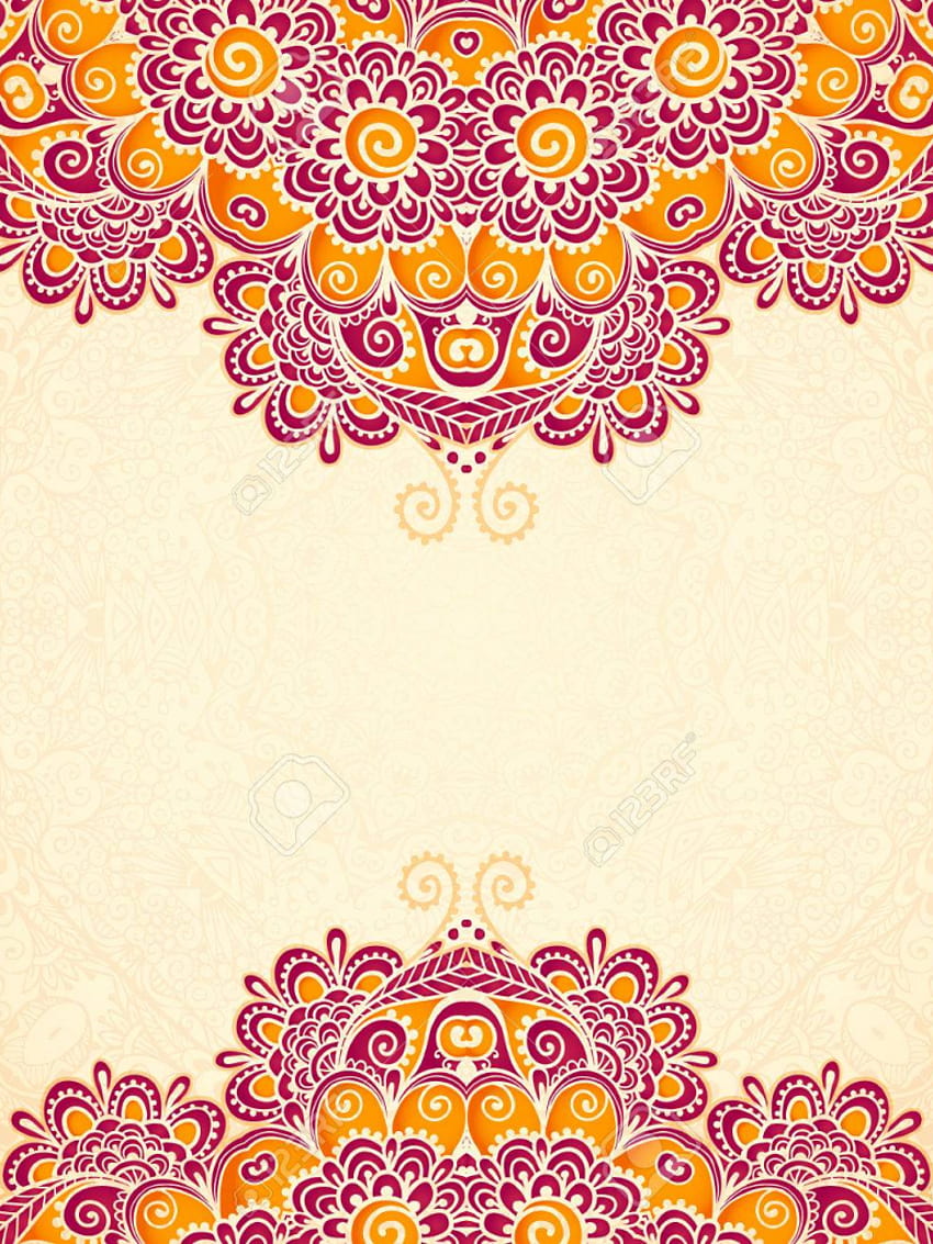 Vector Vintage Flowers Ethnic Background In Indian Mehndi Style [] for your , Mobile & Tablet. Explore Ethnic Background. Ethnic Background, Ethnic for The Home, Indian Aesthetic HD phone wallpaper