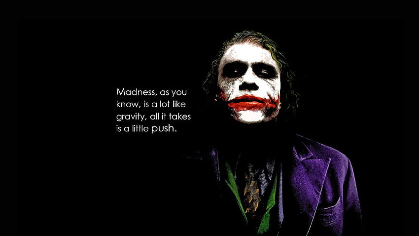Zrobiłem (Mrocznego Rycerza) Jokera z moim ulubionym cytatem z filmu, pomyślałem, że opublikuję go tutaj, na wypadek gdyby wam się spodobał! [] : R Batman, przerażające cytaty Tapeta HD