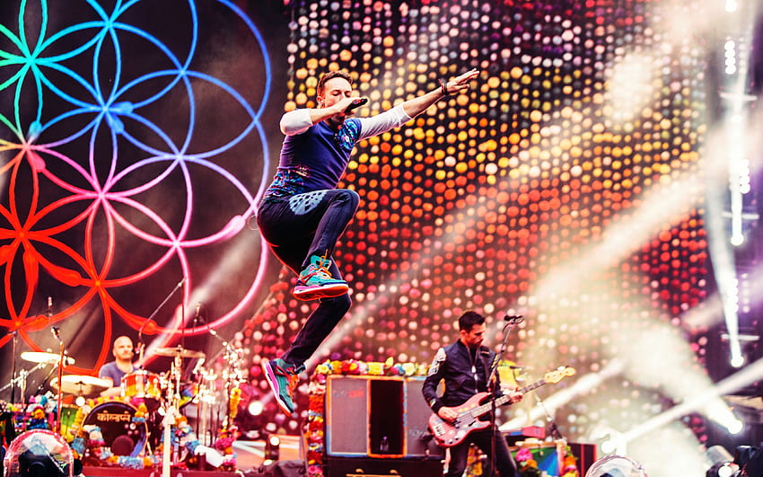 Coldplay, , pop rock band, concerto, Wembley, Chris Martin Sfondo HD