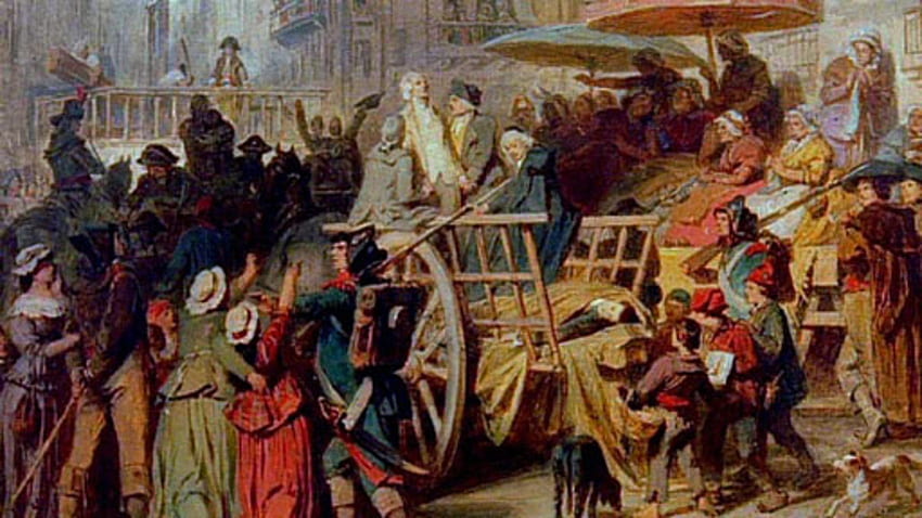 Pintura Guillotina Revolución Francesa fondo de pantalla