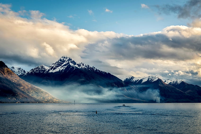 자연, 하늘, 산, 바다, 구름, 뉴질랜드 HD 월페이퍼