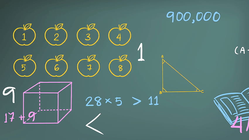 Animation of mathematics math subject and mathematical sign, Chalkboard Math HD wallpaper