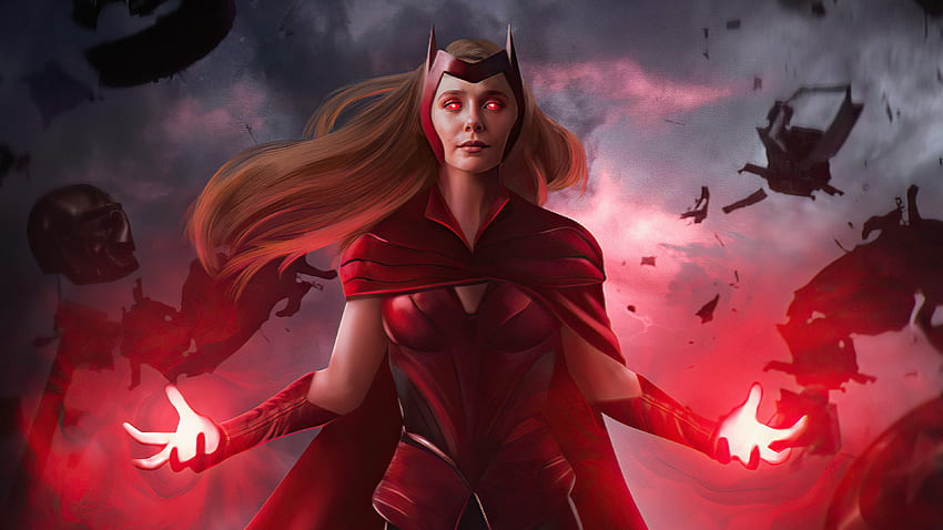 Scarlet Witch, wizja wandy, 2021, grafika fanów Tapeta HD