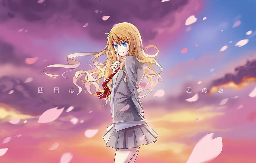 From anime Your Lie in April with tags: Kaori, Micosoft Your Lie in April  HD wallpaper | Pxfuel