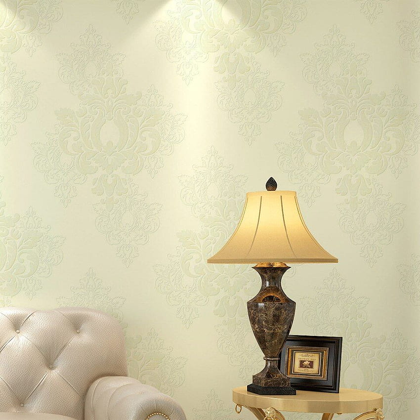 Естетичен класически европейски нетъкан фон за спалня от Дамаск. дъска за фон. видеозапис със стенопис, Aesthetic Light Brown HD тапет за телефон