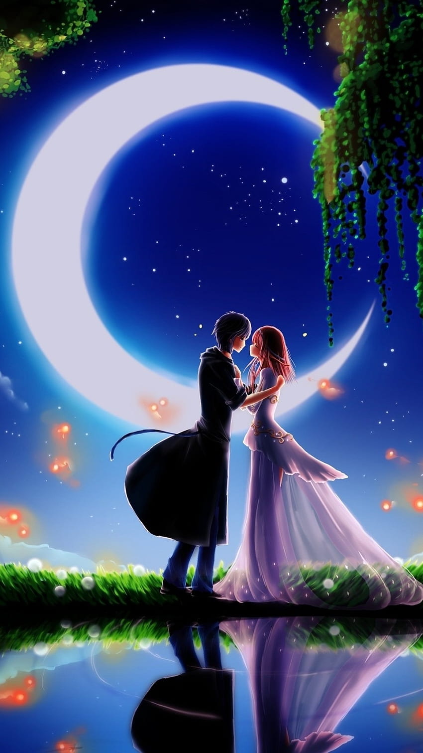 Lovers Moon, Anime, Love Dreams Sfondo del telefono HD