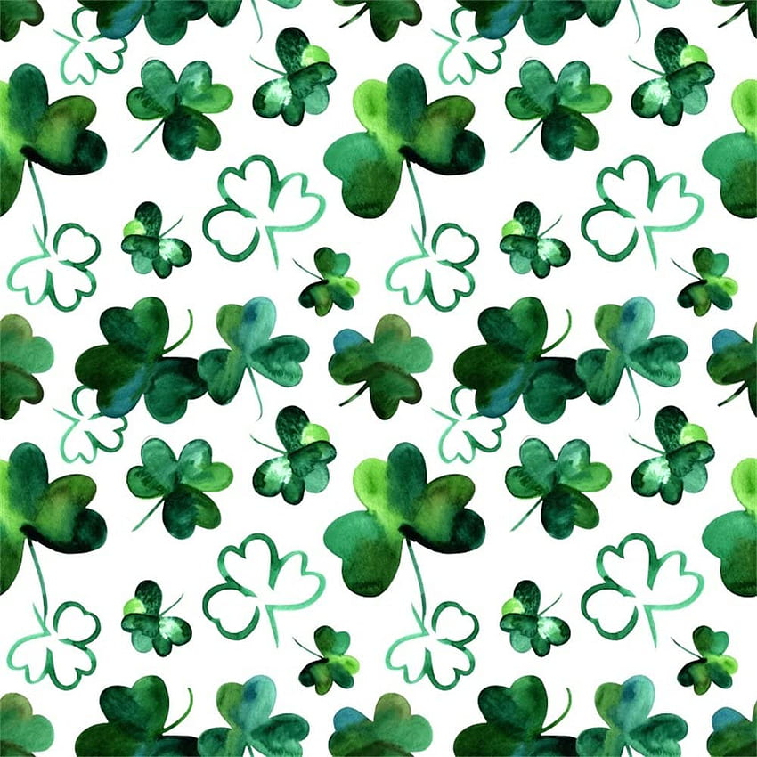 Leowefowa Vinile 6X6FT Happy St. Patrick's Day Lucky Irish Shamrock Trifoglio verde Graffiti Dipinto a mano in grafite Bambini Adulti Decorazioni per feste Puntelli da studio: Elettronica Sfondo del telefono HD