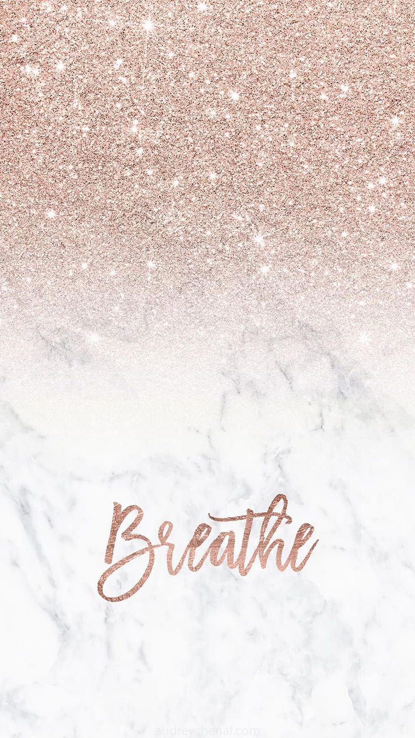 Rose gold glitter ombre white marble breathe typography iPhone HD phone wallpaper